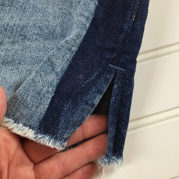 7 For All Mankind High Waist Cut Off Denim Shorts - Picture 7 of 8